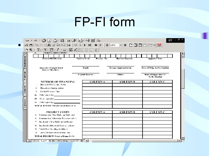 FP-FI form • FP-FI forms and financial revision 