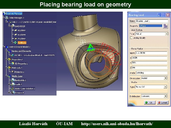 Placing bearing load on geometry László Horváth ÓU-IAM http: //users. nik. uni-obuda. hu/lhorvath/ 