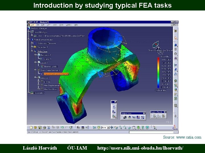 Introduction by studying typical FEA tasks Source: www. catia. com László Horváth ÓU-IAM http: