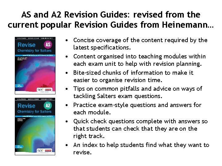 AS and A 2 Revision Guides: revised from the current popular Revision Guides from