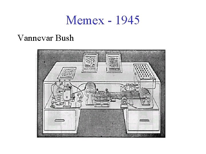 Memex - 1945 Vannevar Bush 