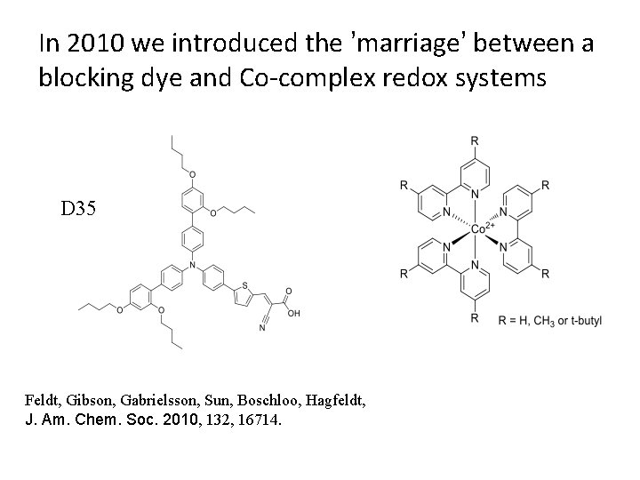 In 2010 we introduced the ’marriage’ between a blocking dye and Co-complex redox systems