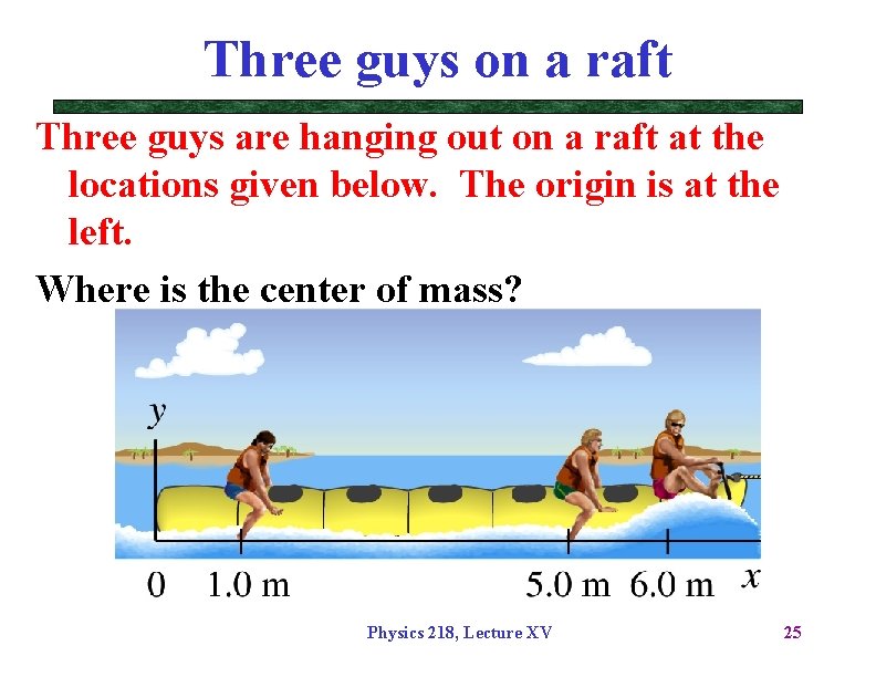 Three guys on a raft Three guys are hanging out on a raft at