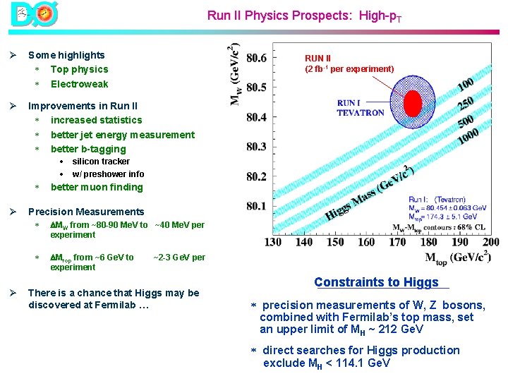 Run II Physics Prospects: High-p. T Ø Some highlights * Top physics * Electroweak