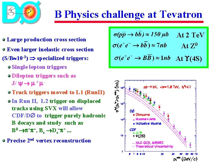 B Physics challenge at Tevatron Large production cross section Even larger inelastic cross section