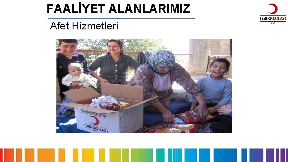 FAALİYET ALANLARIMIZ Afet Hizmetleri 