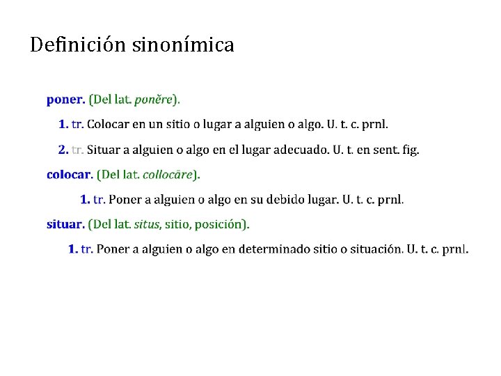 Definición sinonímica 