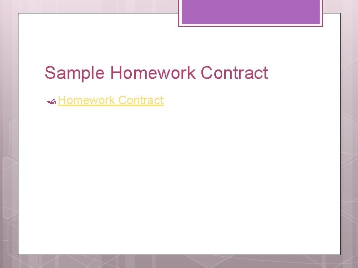 Sample Homework Contract 