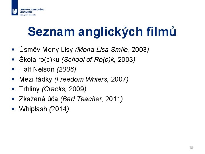 Seznam anglických filmů § § § § Úsměv Mony Lisy (Mona Lisa Smile, 2003)