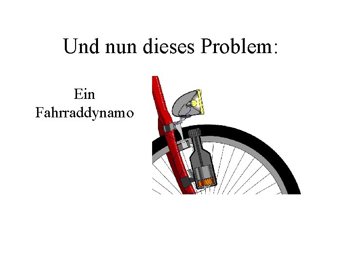 Und nun dieses Problem: Ein Fahrraddynamo 