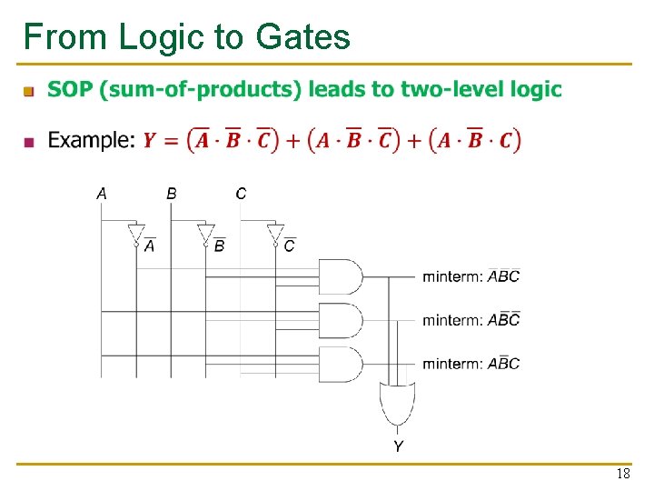 From Logic to Gates n 18 
