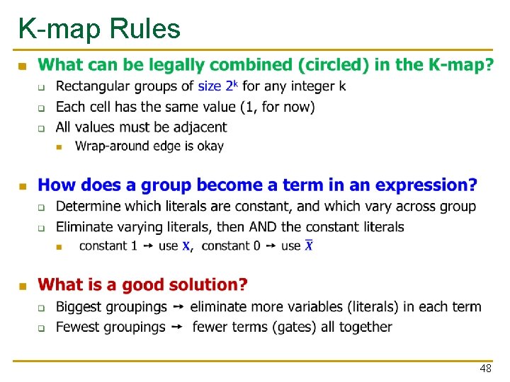 K-map Rules n 48 