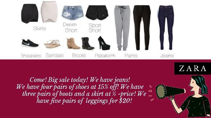 Denim ZARA Come! Big sale today! We have jeans! We have four pairs of