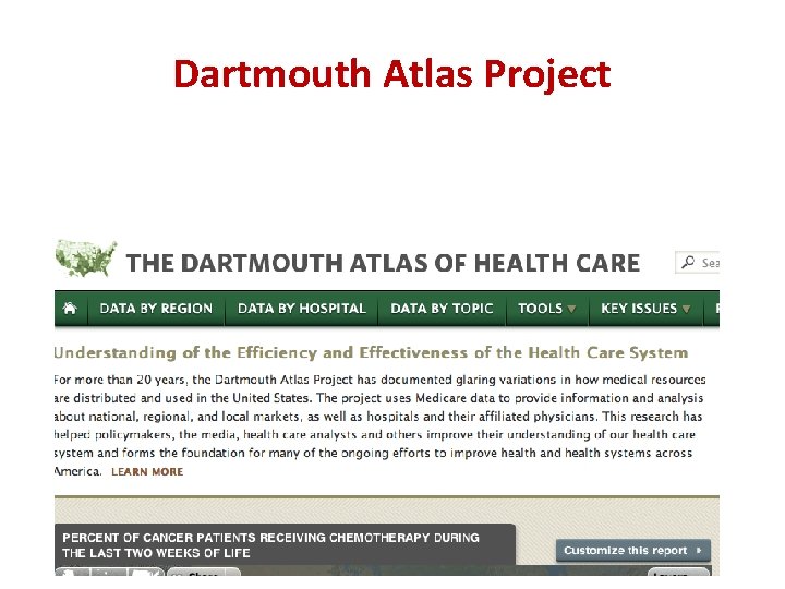 Dartmouth Atlas Project www. dartmouthatlas. org 