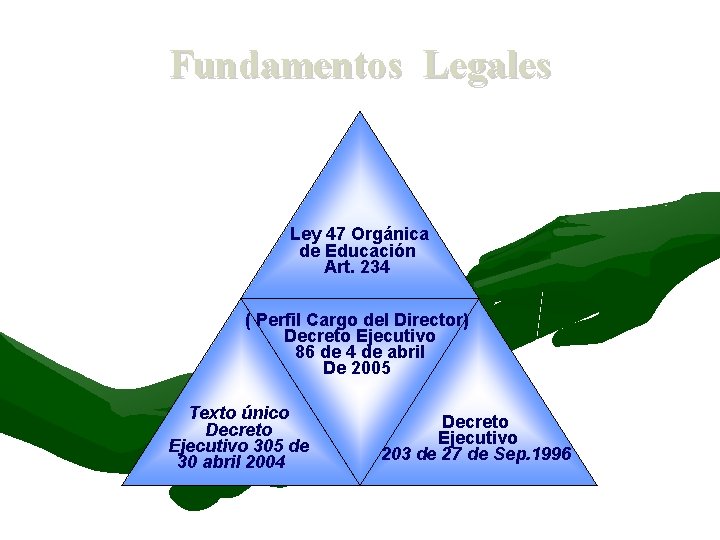 Fundamentos Legales Ley 47 Orgánica de Educación Art. 234 ( Perfil Cargo del Director)