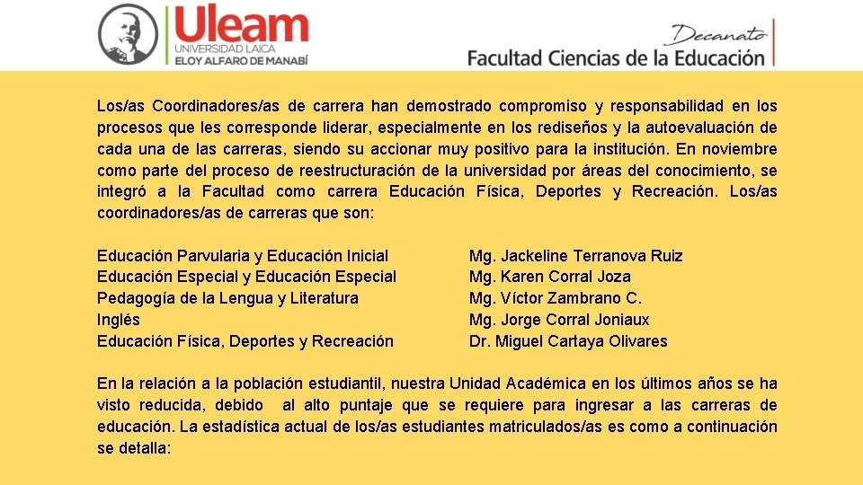 Los/as Coordinadores/as de carrera han demostrado compromiso y responsabilidad en los procesos que les