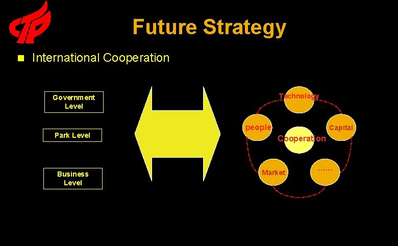 Future Strategy n International Cooperation Technology Government Level people Capital Human z. P Park