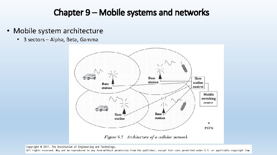 Chapter 9 – Mobile systems and networks • Mobile system architecture • 3 sectors