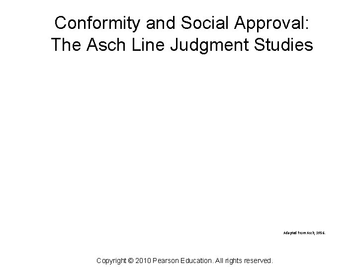 Conformity and Social Approval: The Asch Line Judgment Studies Adapted from Asch, 1956. Copyright