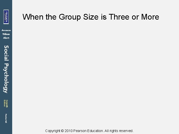 When the Group Size is Three or More Copyright © 2010 Pearson Education. All