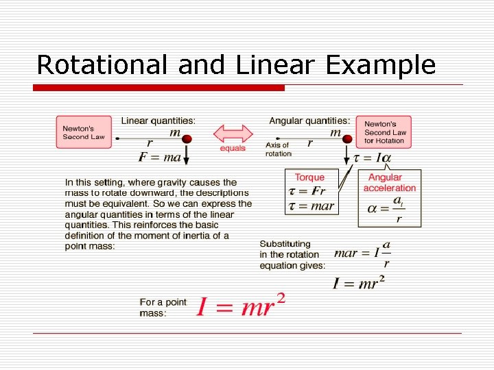 Rotational and Linear Example 