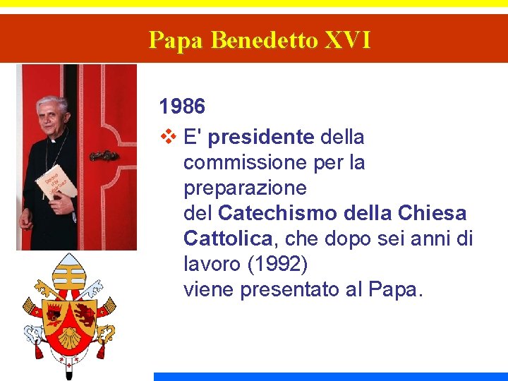 Papa Benedetto XVI 1986 v E' presidente della commissione per la preparazione del Catechismo