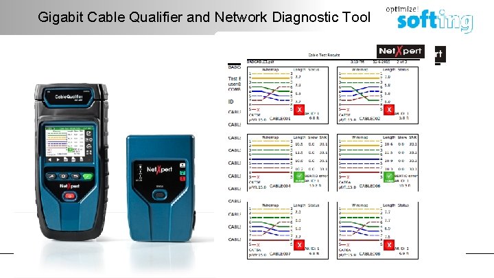 Gigabit Cable Qualifier and Network Diagnostic Tool • Qualifies data cabling for IEEE 802.