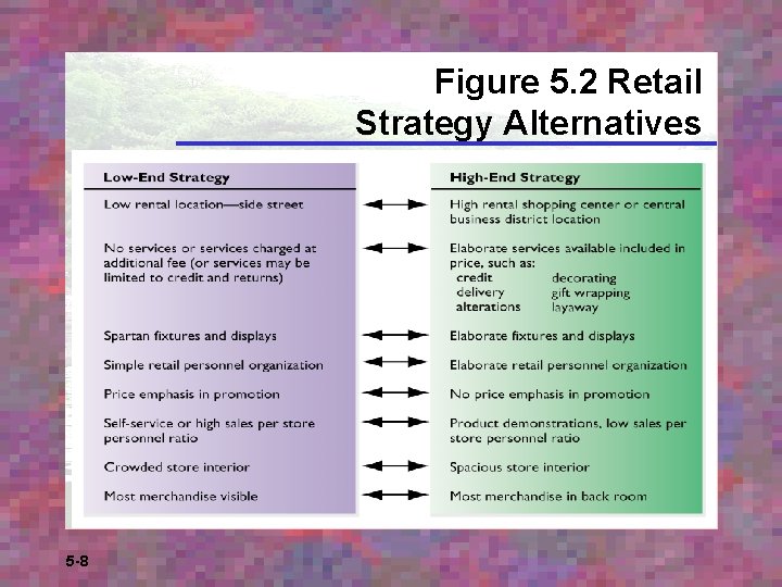Figure 5. 2 Retail Strategy Alternatives 5 -8 