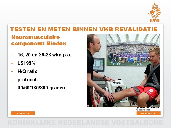 TESTEN EN METEN BINNEN VKB REVALIDATIE Neuromusculaire component: Biodex - 16, 20 en 26