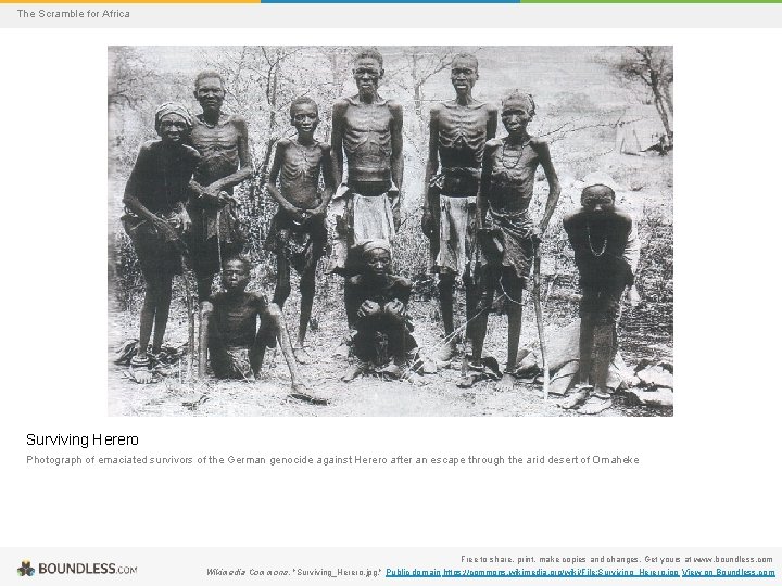 The Scramble for Africa Surviving Herero Photograph of emaciated survivors of the German genocide