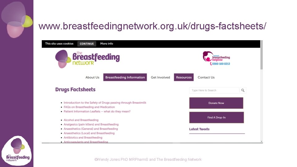 www. breastfeedingnetwork. org. uk/drugs-factsheets/ ©Wendy Jones Ph. D MRPharm. S and The Breastfeeding Network