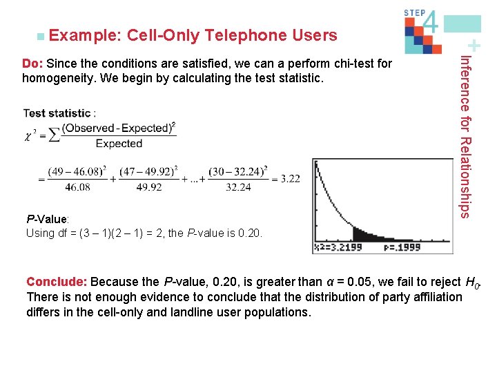 Cell-Only Telephone Users P-Value: Using df = (3 – 1)(2 – 1) = 2,