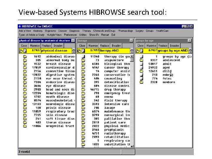 View-based Systems HIBROWSE search tool: View-based Systems HIBROWSE search tool:
