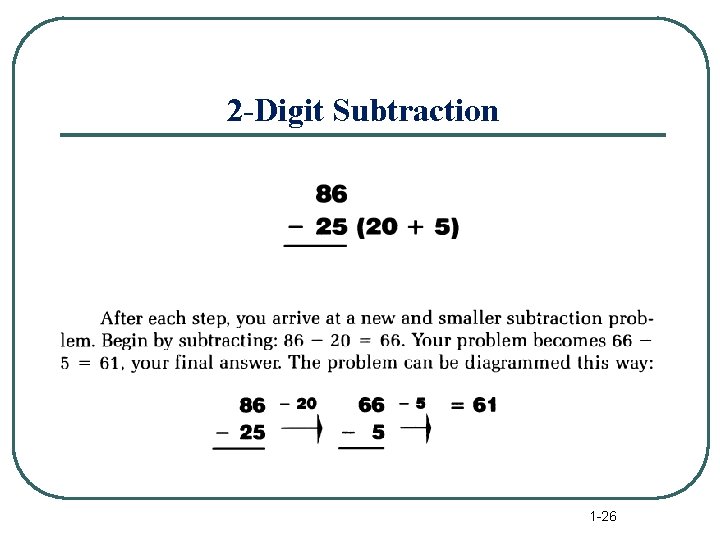 2 -Digit Subtraction 1 -26 