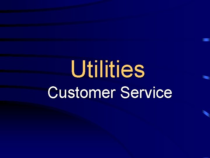 Utilities Customer Service 
