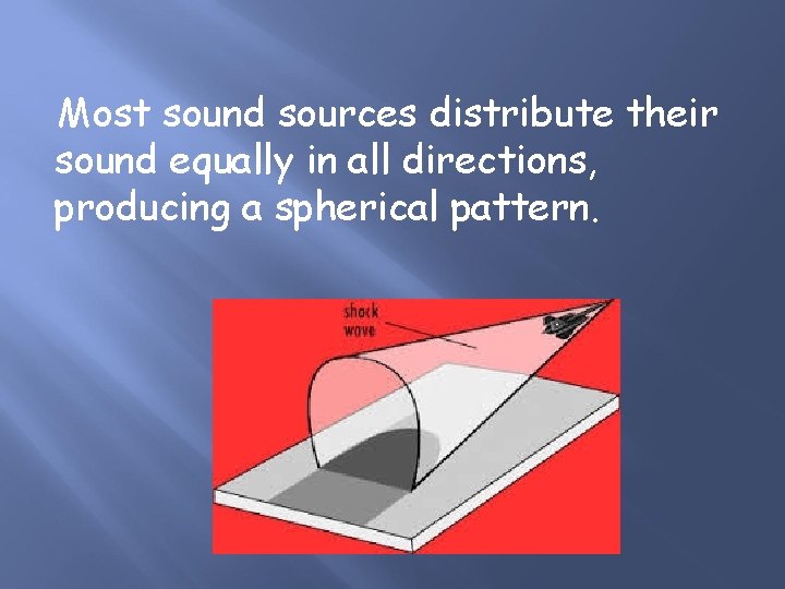 Most sound sources distribute their sound equally in all directions, producing a spherical pattern.