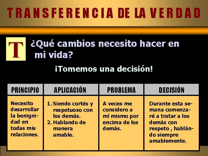 T R A N S F E R E N C I A DE