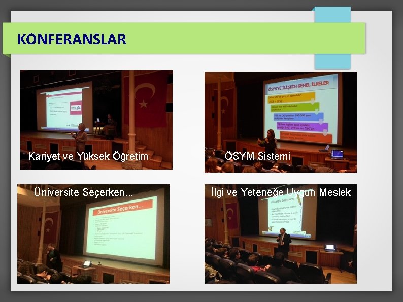 KONFERANSLAR Kariyet ve Yüksek Öğretim Üniversite Seçerken. . . ÖSYM Sistemi İlgi ve Yeteneğe