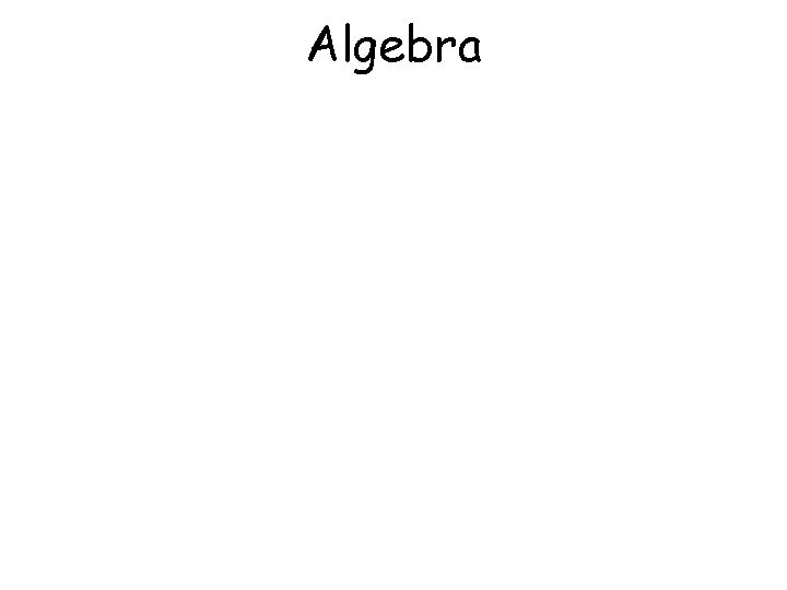 Algebra 
