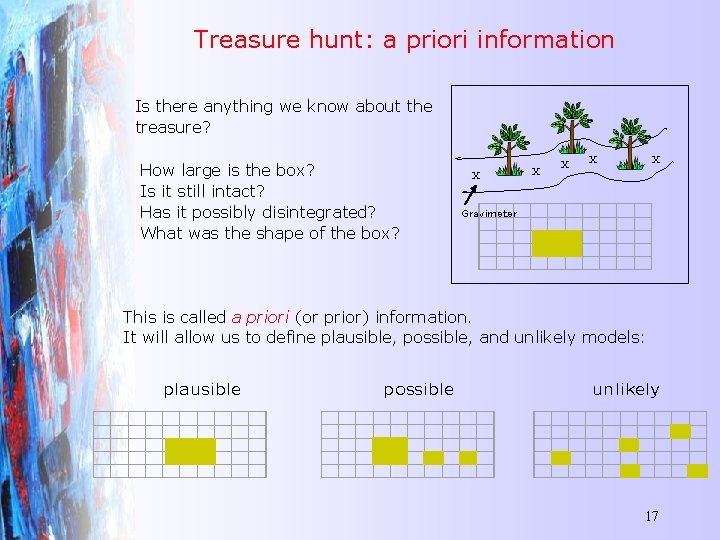 Treasure hunt: a priori information Is there anything we know about the treasure? How