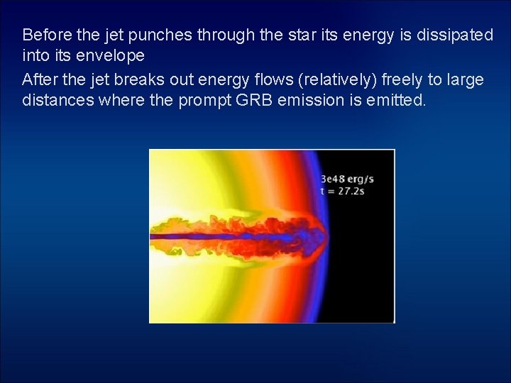 Before the jet punches through the star its energy is dissipated into its envelope