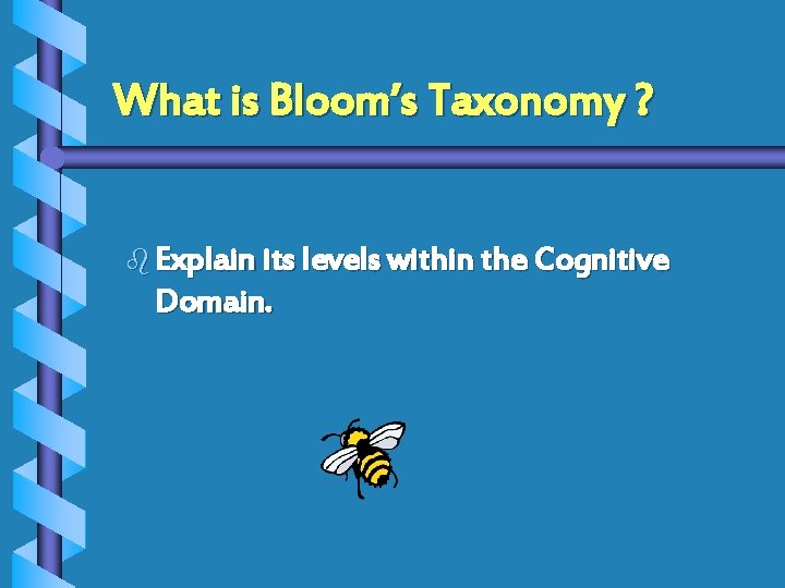What is Bloom’s Taxonomy ? b Explain its levels within the Cognitive Domain. 