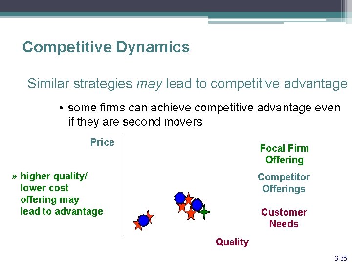 Competitive Dynamics Similar strategies may lead to competitive advantage • some firms can achieve