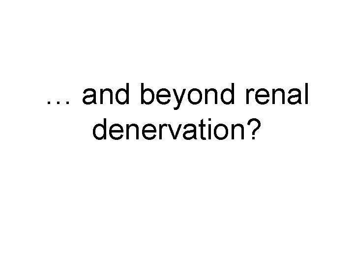 … and beyond renal denervation? 