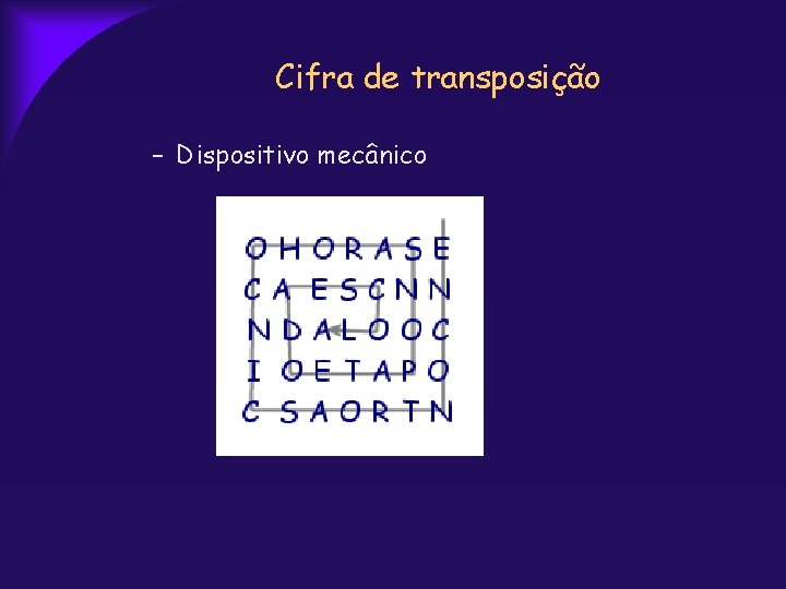 Cifra de transposição – Dispositivo mecânico 