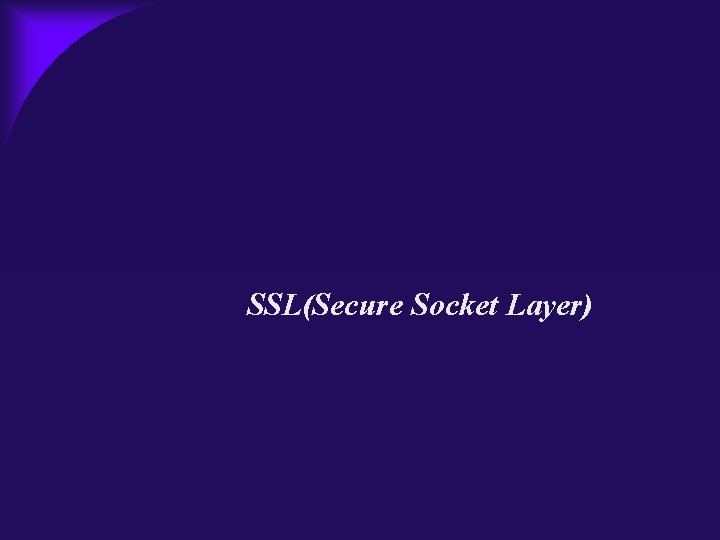 SSL(Secure Socket Layer) 