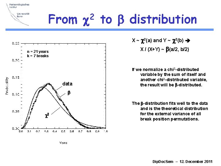 From c 2 to b distribution X ~ c 2(a) and Y ~ c From c 2 to b distribution X ~ c 2(a) and Y ~ c