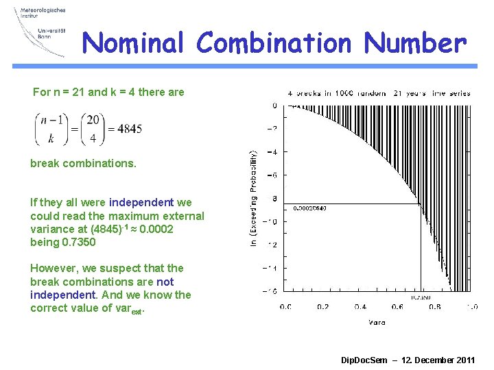 Nominal Combination Number For n = 21 and k = 4 there are break Nominal Combination Number For n = 21 and k = 4 there are break