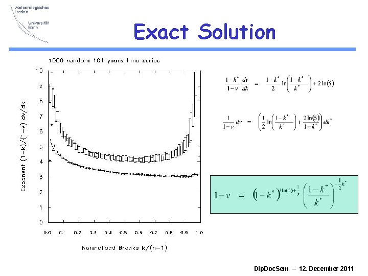 Exact Solution Dip. Doc. Sem – 12. December 2011 Exact Solution Dip. Doc. Sem – 12. December 2011
