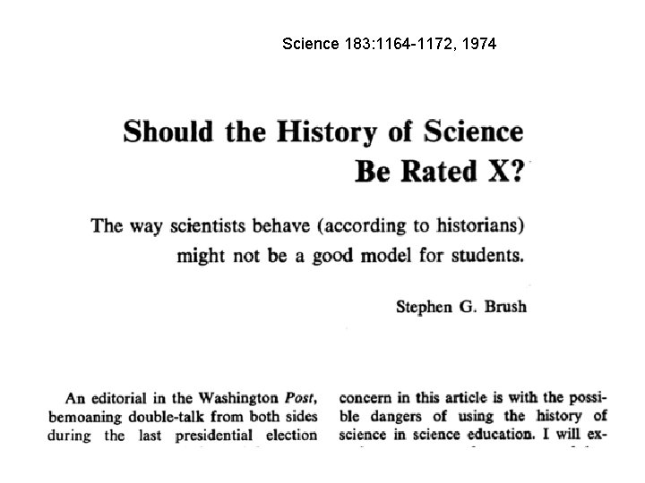 Science 183: 1164 -1172, 1974 